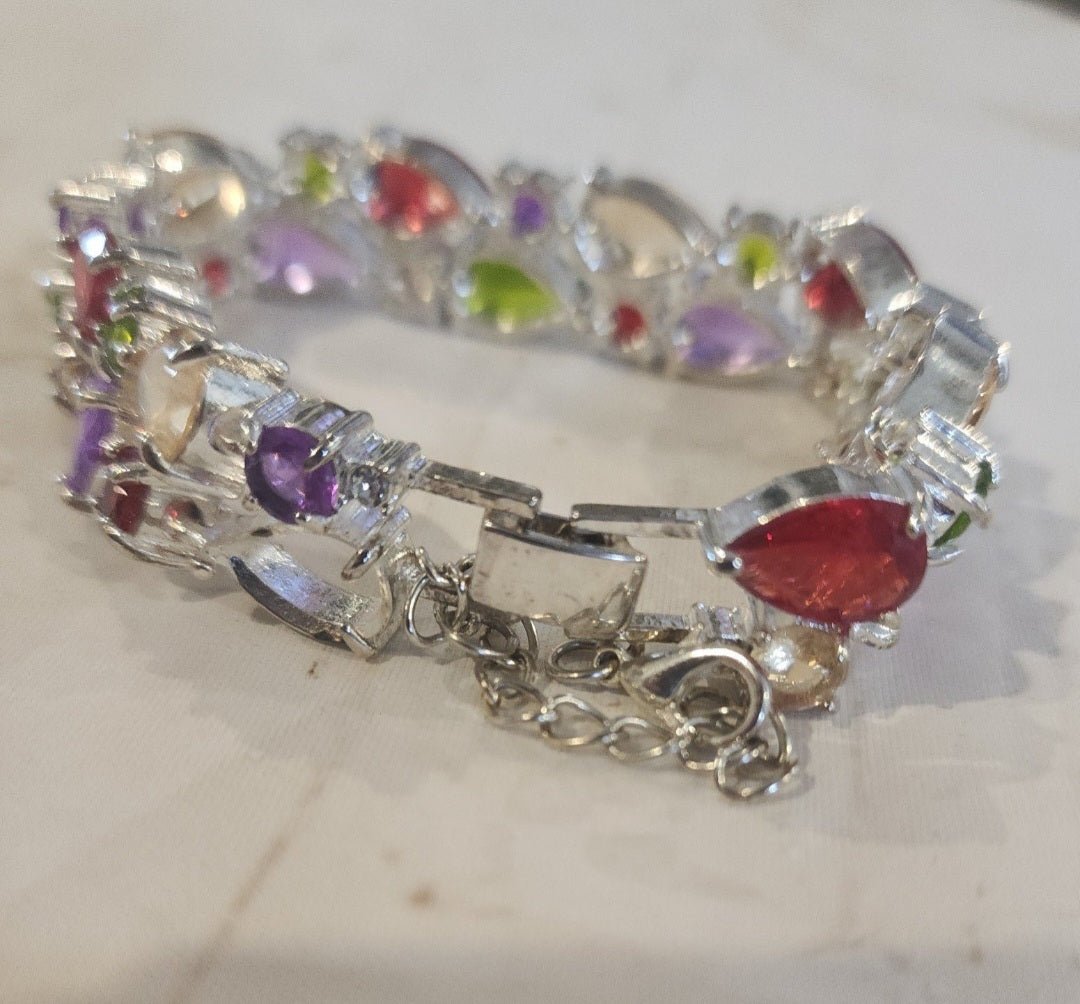 Colorful Bracelet Cubic Zirconia Tennis Bracelet - I Bought a Yard Sale