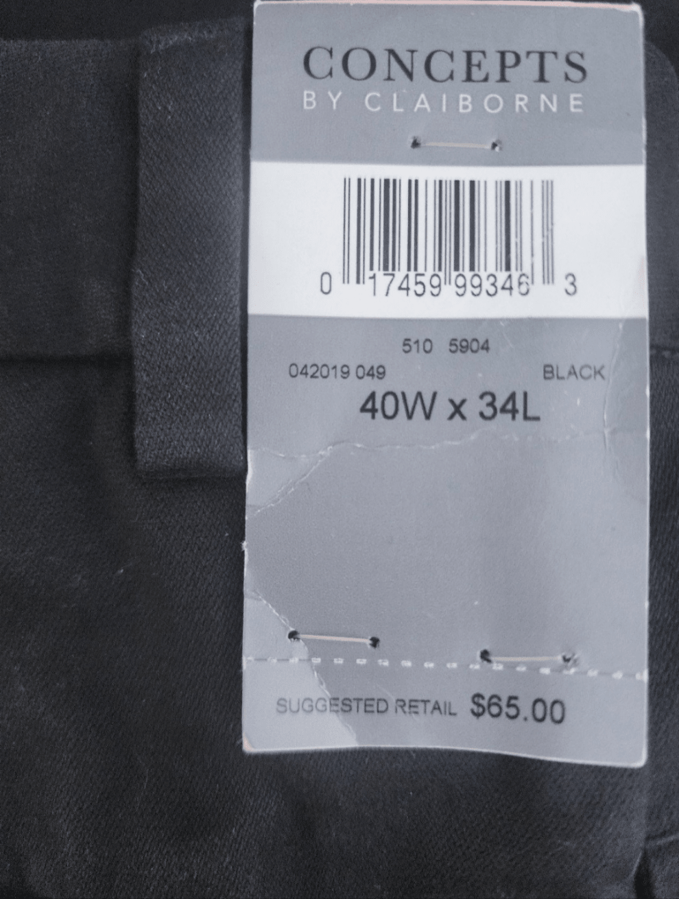 Concept by Claiborne Men's Black Pants 40"x 34"L - I Bought a Yard Sale