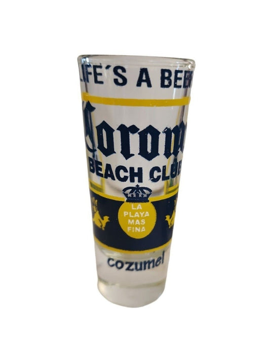 Corona Extra Life's a Beer - Shot Glass Cozumel Mexico Double Tall Shooter - I Bought a Yard Sale