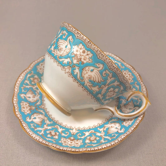 Crown Staffordshire Ellesmere Tea Cup and Saucer. Amazing Set with Repousse Detail ing, Number 14962 . - I Bought a Yard Sale
