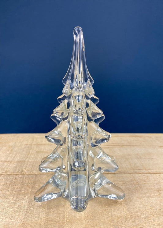Crystal Christmas Tree. Clear Art Glass Art Spruce Tree. 6" Tall Pine. Holiday or Year - Round Decor. - I Bought a Yard Sale
