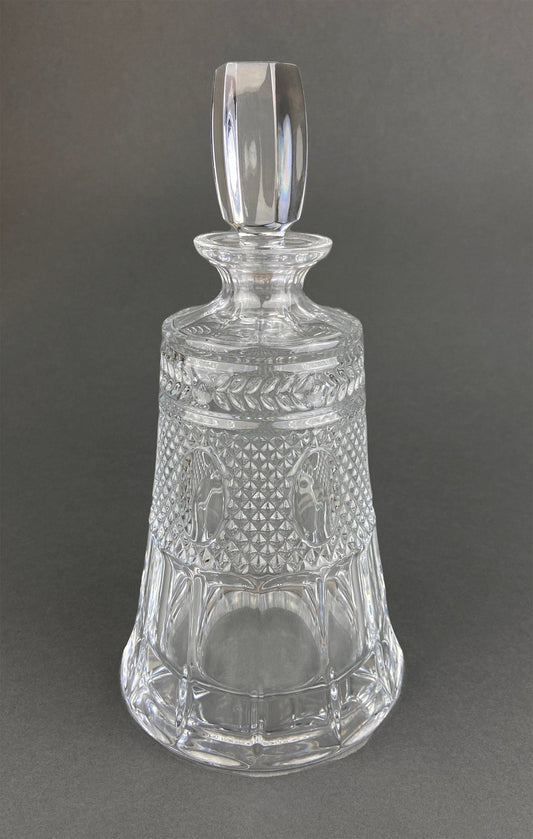 Crystal Decanter with Stopper. Cut Crystal Carafe. Office Decor. Social Club Decor. Men Cave Accessory. Gift for Dad. - I Bought a Yard Sale
