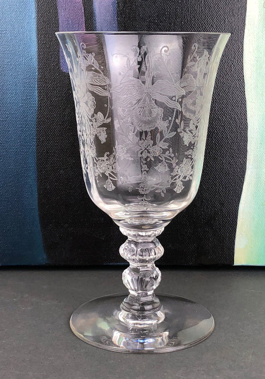 Crystal Ice Tea / Water Glass by Heisey. Orchid Pattern Heisey Glass Replacement. - I Bought a Yard Sale