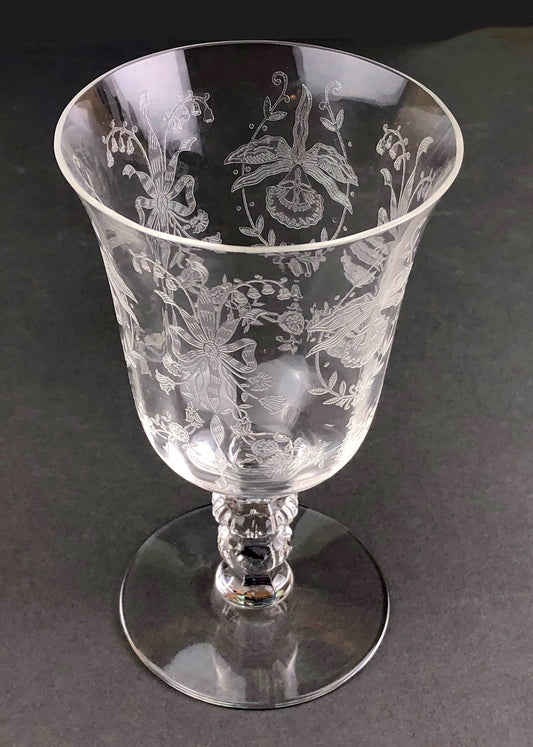 Crystal Ice Tea / Water Glass by Heisey. Orchid Pattern Heisey Glass Replacement. - I Bought a Yard Sale