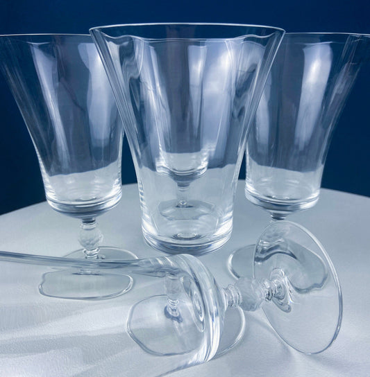 Crystal Water/Ice Tea Goblets with Ball Stem. Enchantress by Mikasa. Frosted Ball Shaped like Berries & Leaves. Set of 10. Beautiful Ping. - I Bought a Yard Sale