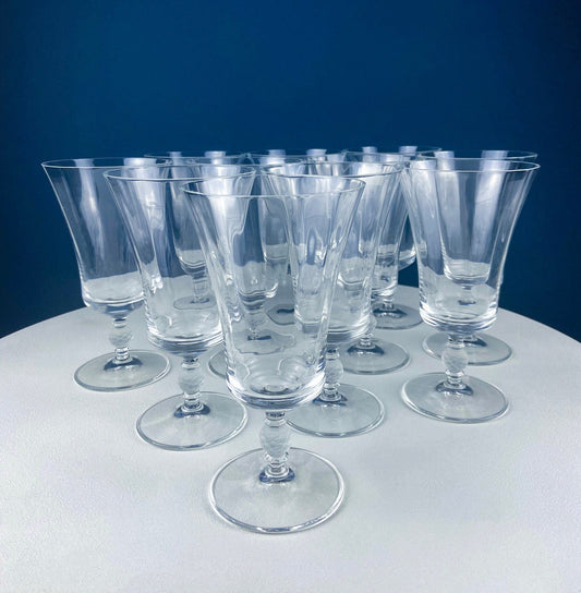 Crystal Water/Ice Tea Goblets with Ball Stem. Enchantress by Mikasa. Frosted Ball Shaped like Berries & Leaves. Set of 10. Beautiful Ping. - I Bought a Yard Sale