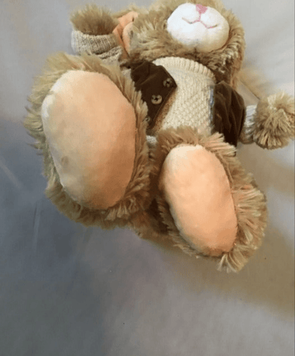 Cuddly Plush Bunny Rabbit dressed in sweater & Vest - I Bought a Yard Sale