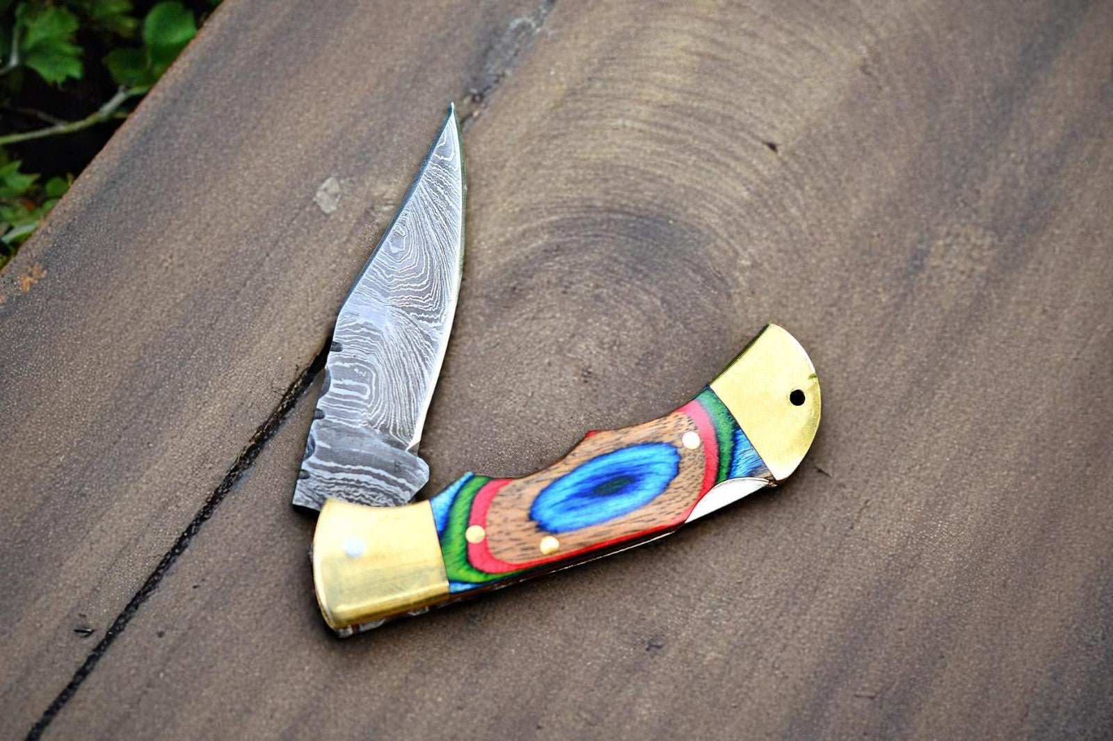 Custom Damascus Folding Knife – Exotic Wood Handle - I Bought a Yard Sale