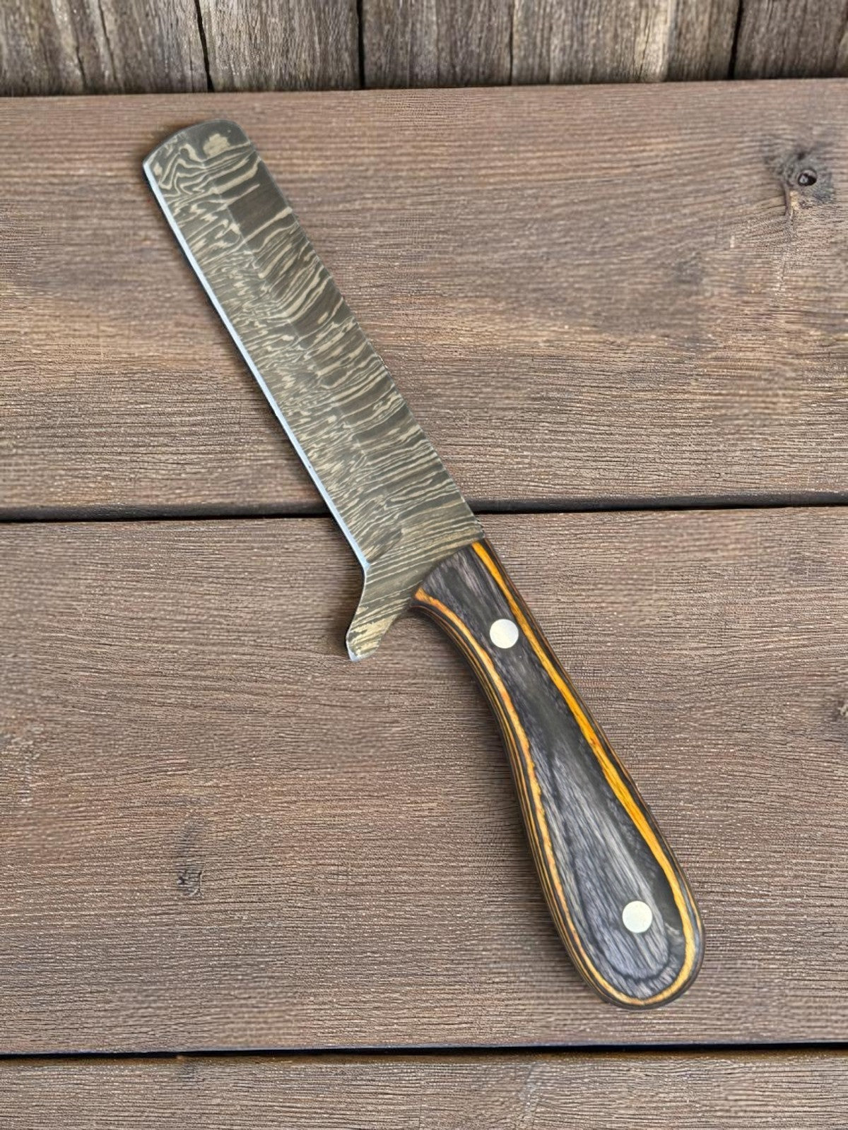 Custom Handmade Bull Cutter Knife – Damascus Steel - I Bought a Yard Sale