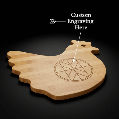 Customization engraving Bamboo wood Hen Shaped Cutting Board Size 13 - 1/2 x 10 7/8 - I Bought a Yard Sale