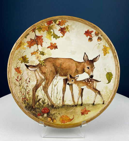 Cute Deer Mom and Baby Dinner or Serving Plate. Whimsical Plate. Kid at Heart or Grandparents' Gift for Grandkids. Fall Celebration. - I Bought a Yard Sale