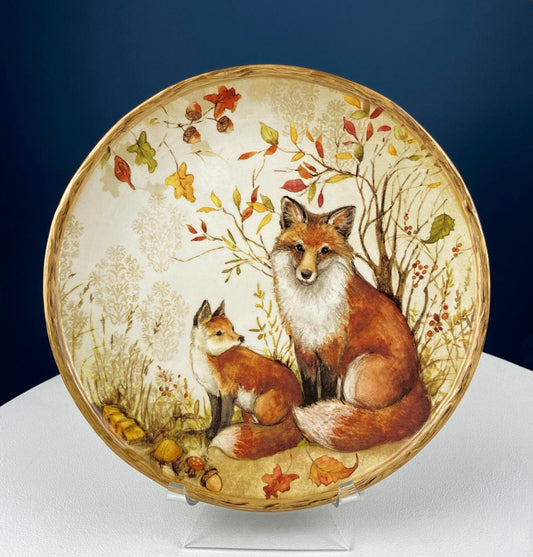 Cute Foxes Dinner Plate. Fox Mom with Her Pup. Whimsical Fall Themed Plate. Kid at Heart or Grandparents' Gift for Grandkids. Gift for Mom. - I Bought a Yard Sale