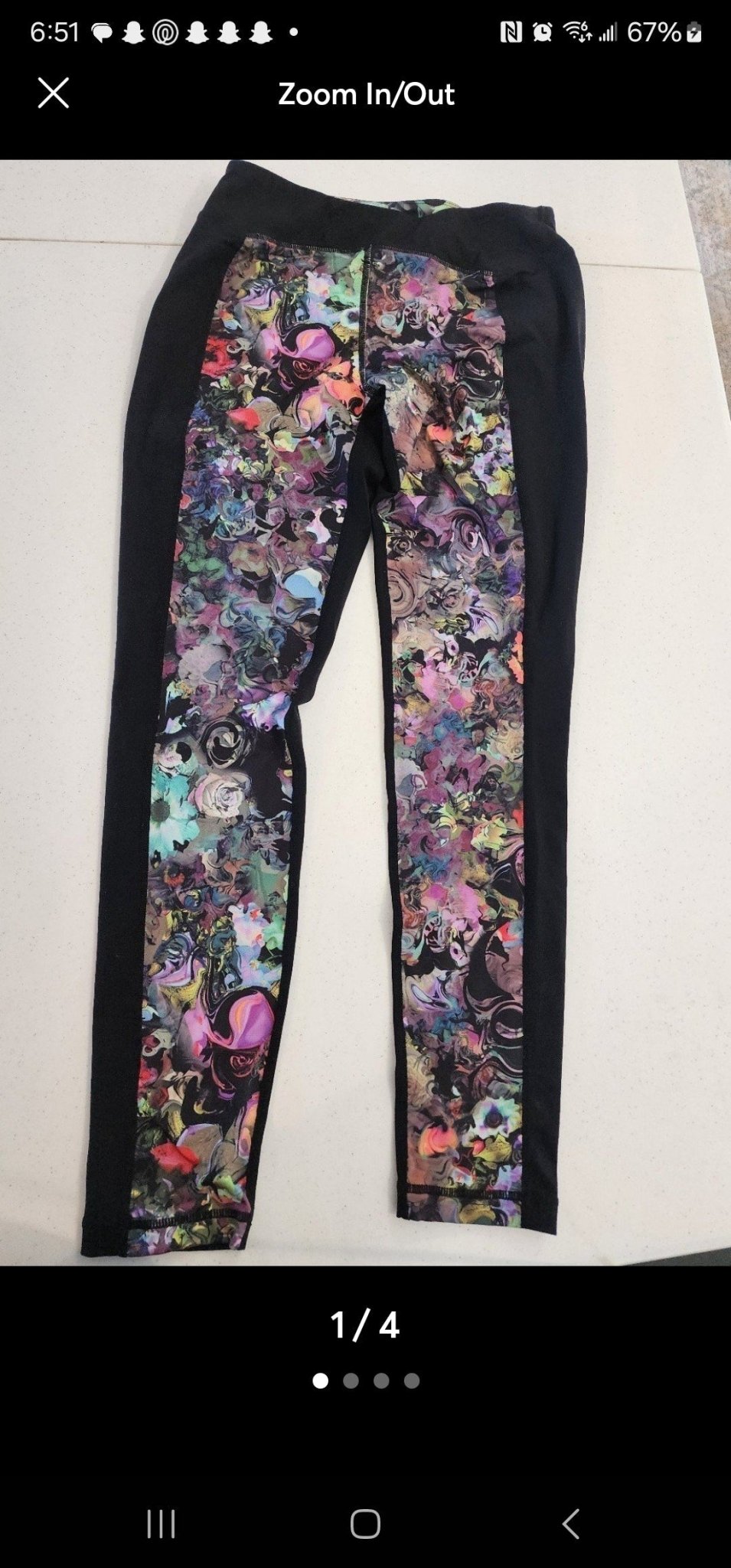 CYNTHIA ROWLEY Yoga Pants Medium with abstract print in spring colors - I Bought a Yard Sale
