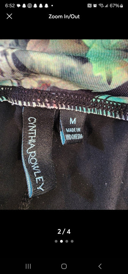 CYNTHIA ROWLEY Yoga Pants Medium with abstract print in spring colors - I Bought a Yard Sale