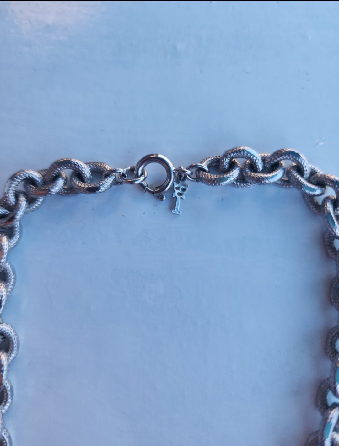 Designer by Crown Trifari, necklace, double link silver tone 38 inches. - I Bought a Yard Sale