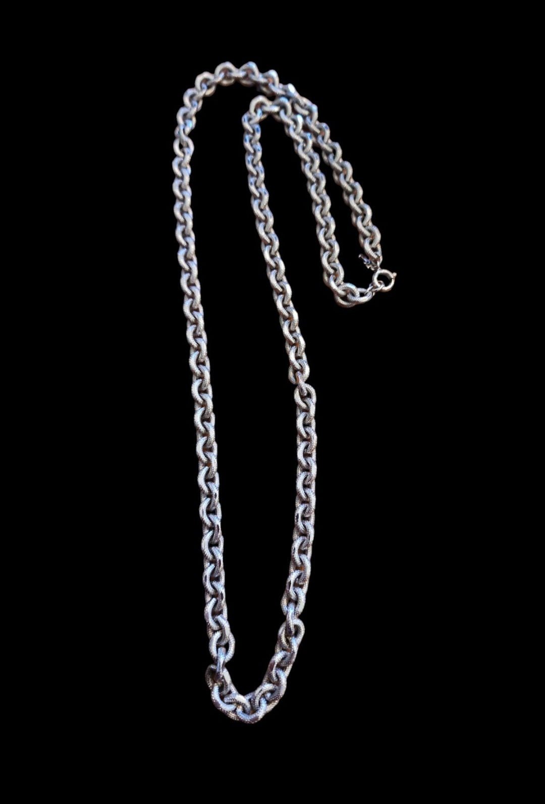 Designer by Crown Trifari, necklace, double link silver tone 38 inches. - I Bought a Yard Sale