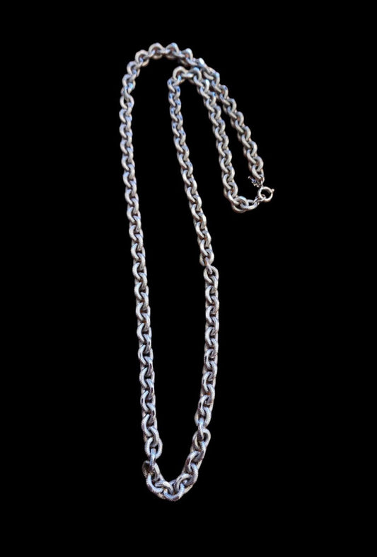 Designer by Crown Trifari, necklace, double link silver tone 38 inches. - I Bought a Yard Sale