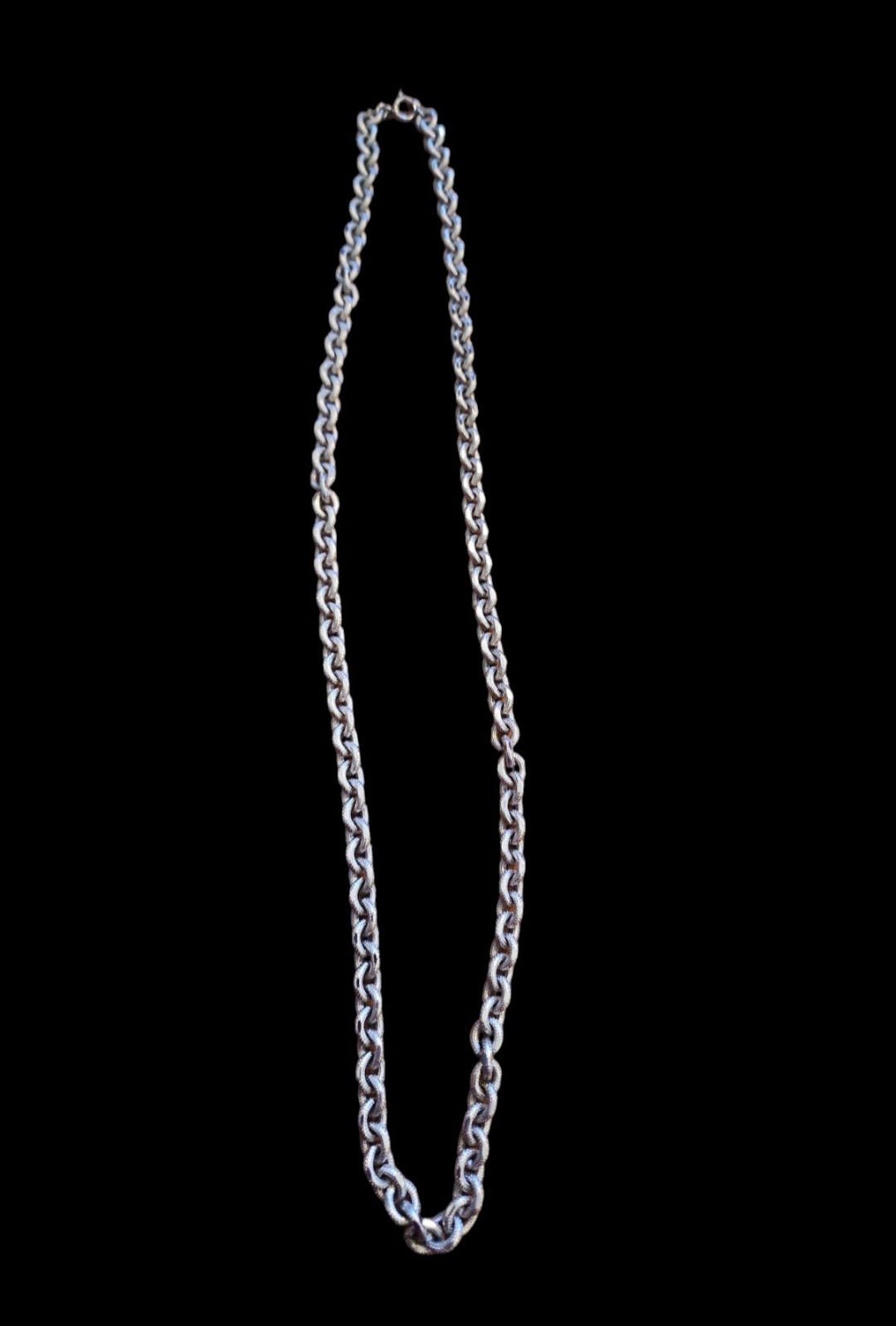 Designer by Crown Trifari, necklace, double link silver tone 38 inches. - I Bought a Yard Sale