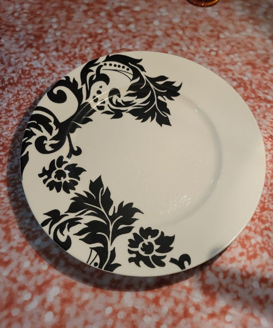 Dinner Plate - Coventry Black & White Damask II by 222 Fifth (27) - I Bought a Yard Sale