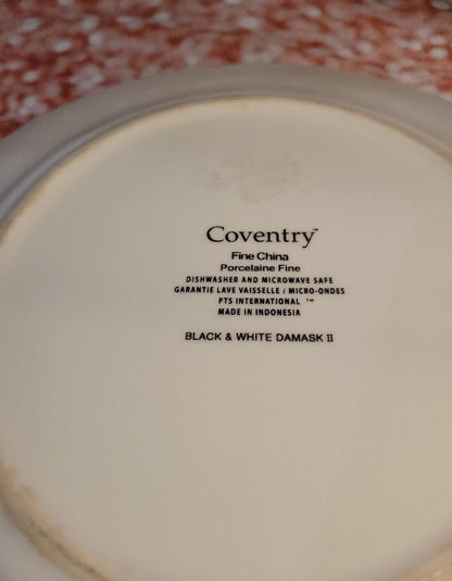 Dinner Plate - Coventry Black & White Damask II by 222 Fifth (27) - I Bought a Yard Sale