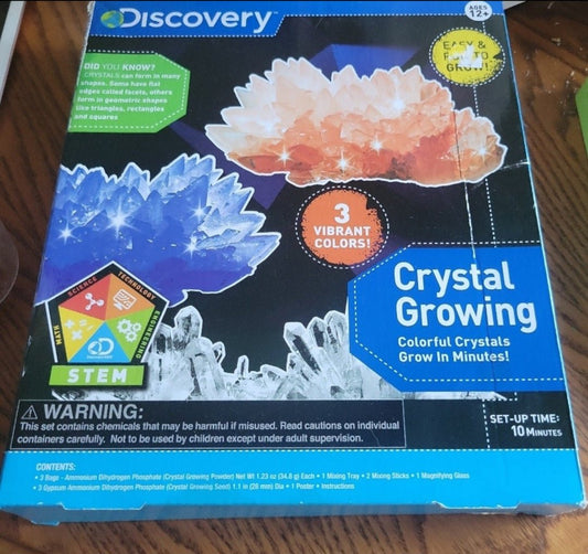 Discovery Crystal Growing Kit 3 Vibrant Colors STEM Learning Toy, plus poster - I Bought a Yard Sale