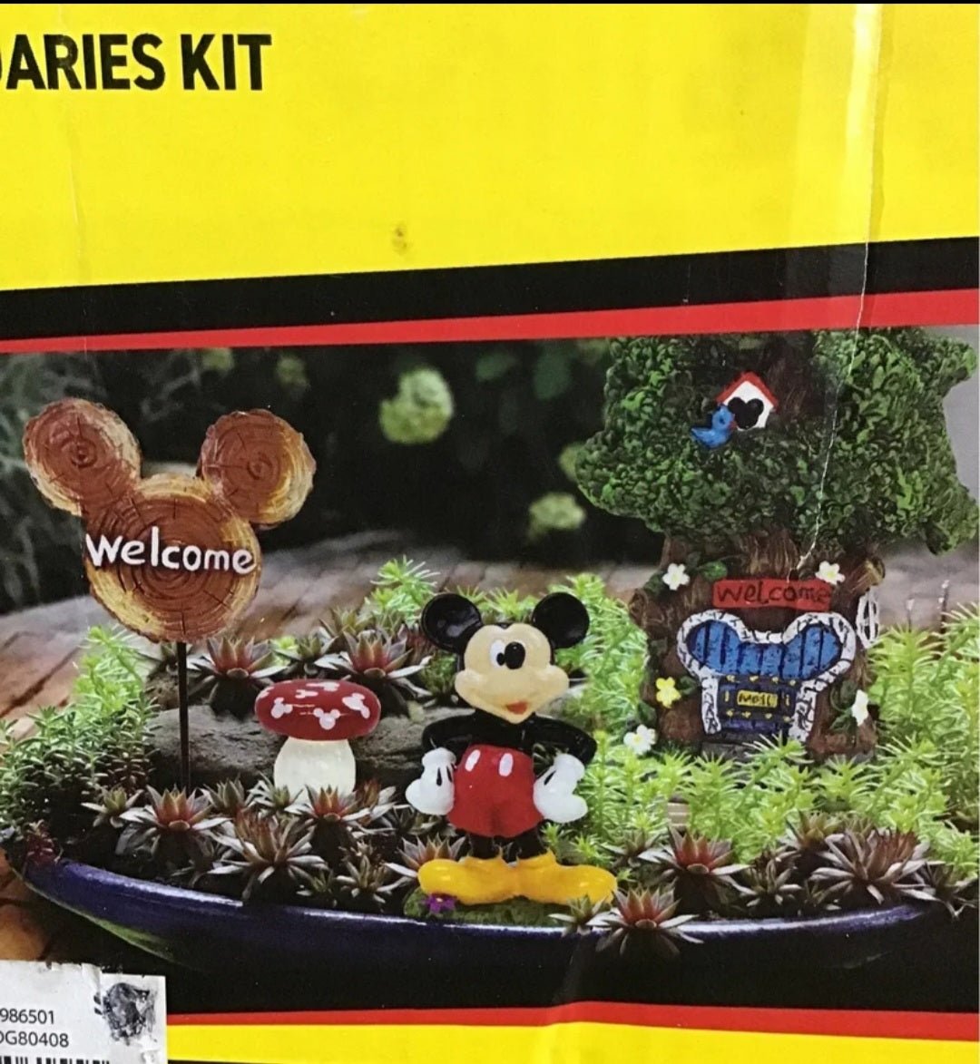 Disney Mickey Mouse 90th birthday miniature statue kit planters terrarium NIB - I Bought a Yard Sale