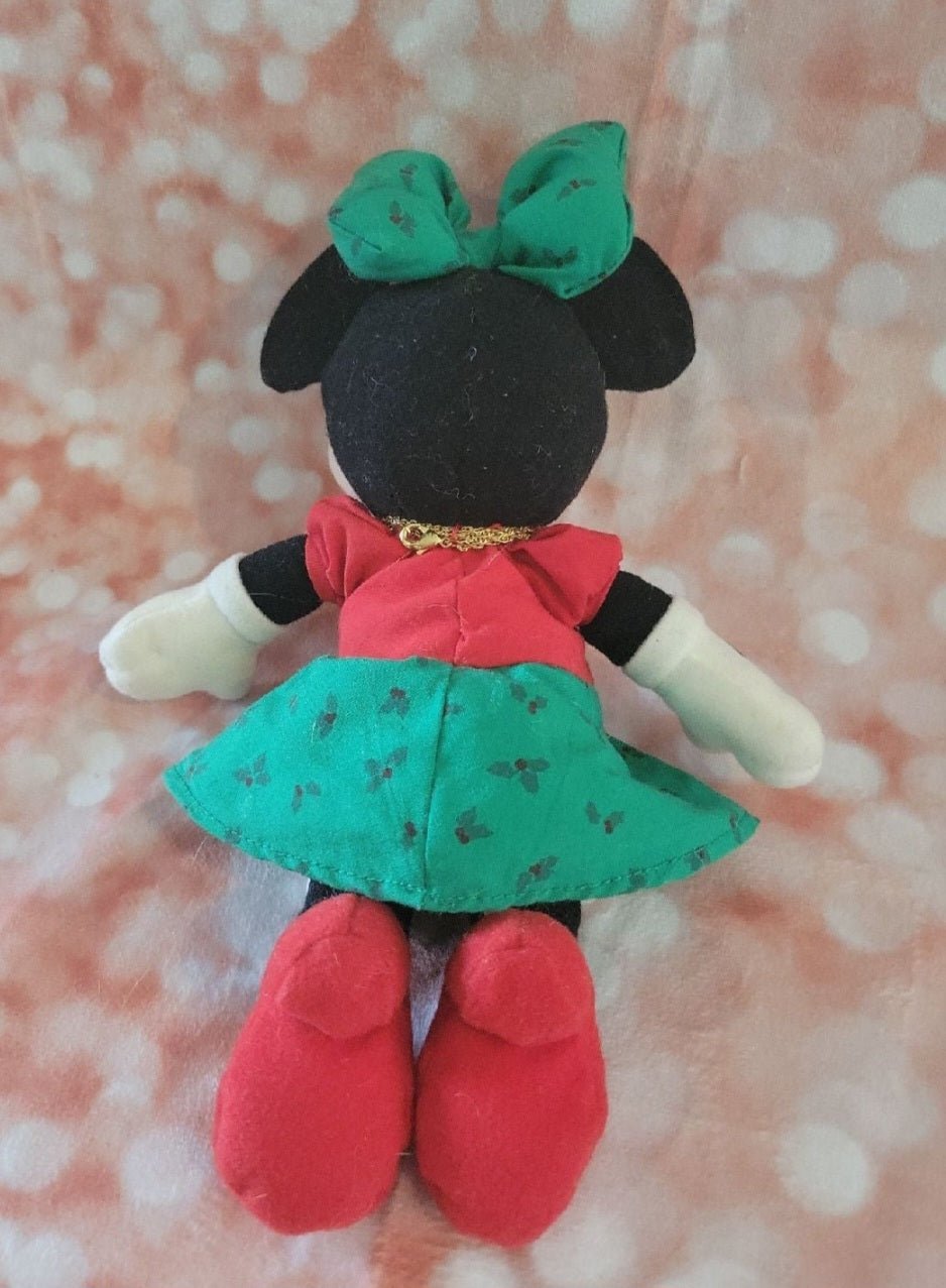 Disney Store Minnie Mouse Plush with Turquoise Austraian Crystal Necklace - 8" - I Bought a Yard Sale