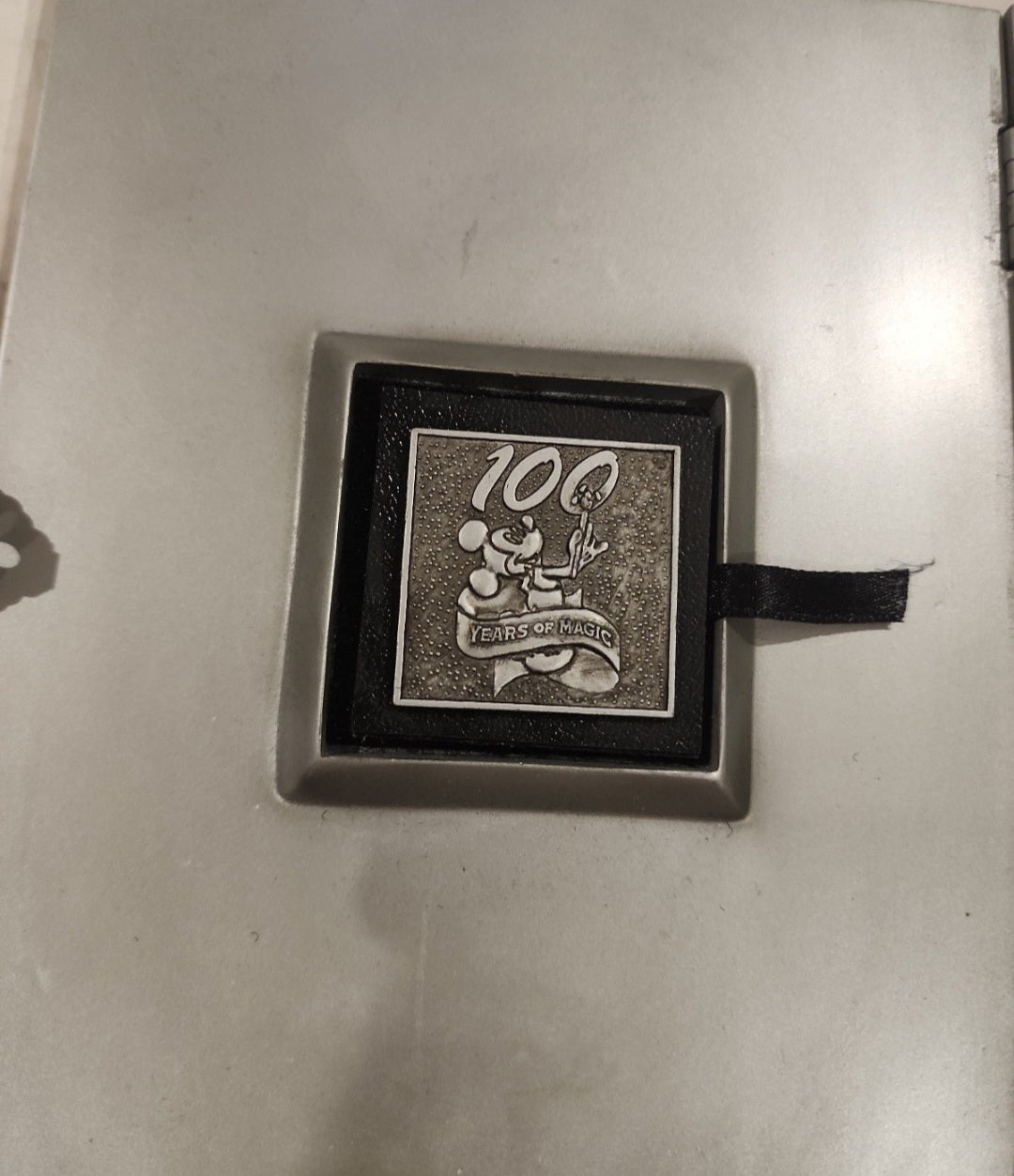 Disney World Mickey 100 Years Anniversary Pewter book, frame w Collector’s Pin - I Bought a Yard Sale