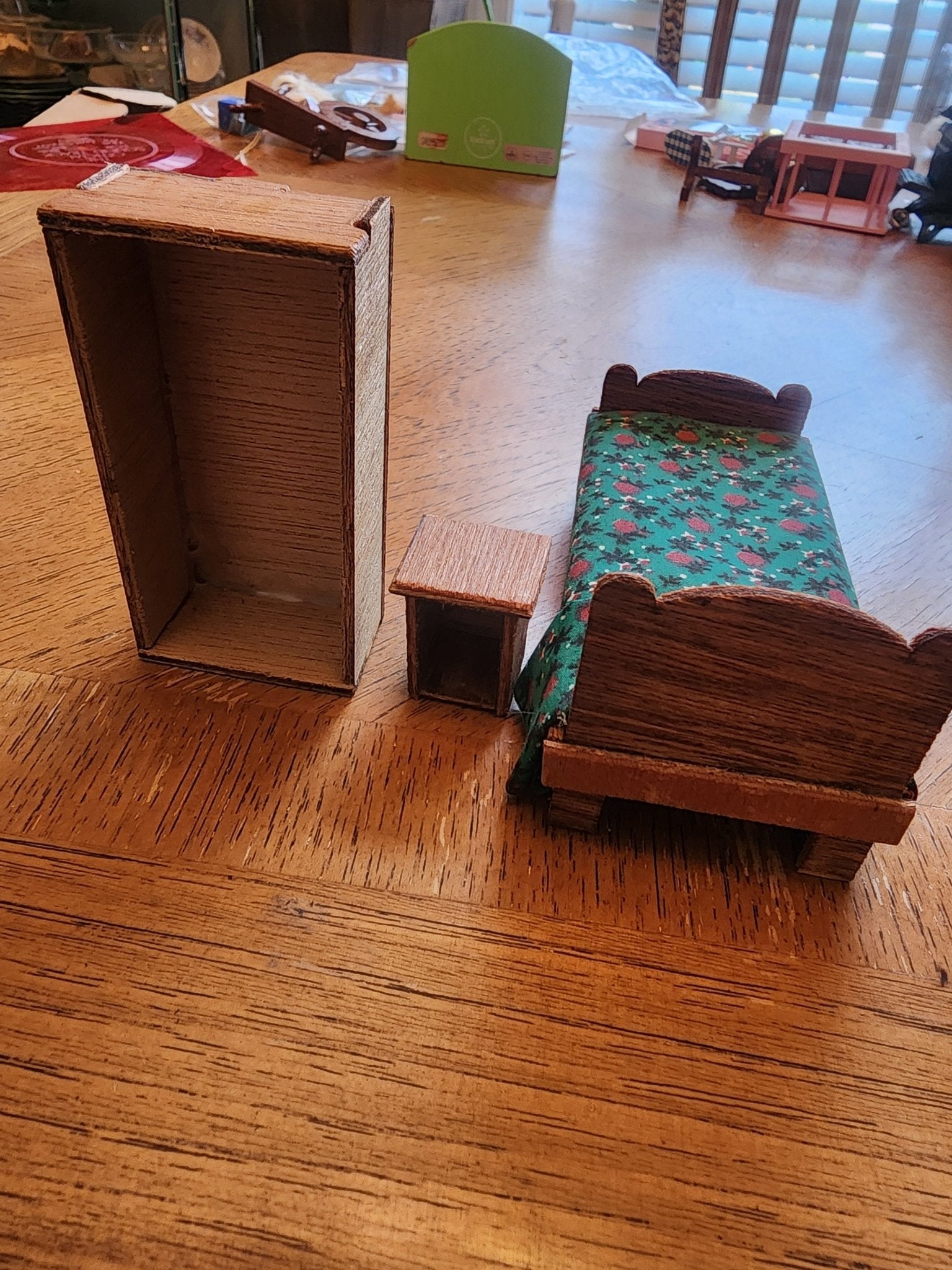 Doll House Bed Wardrobe and nightstand - I Bought a Yard Sale