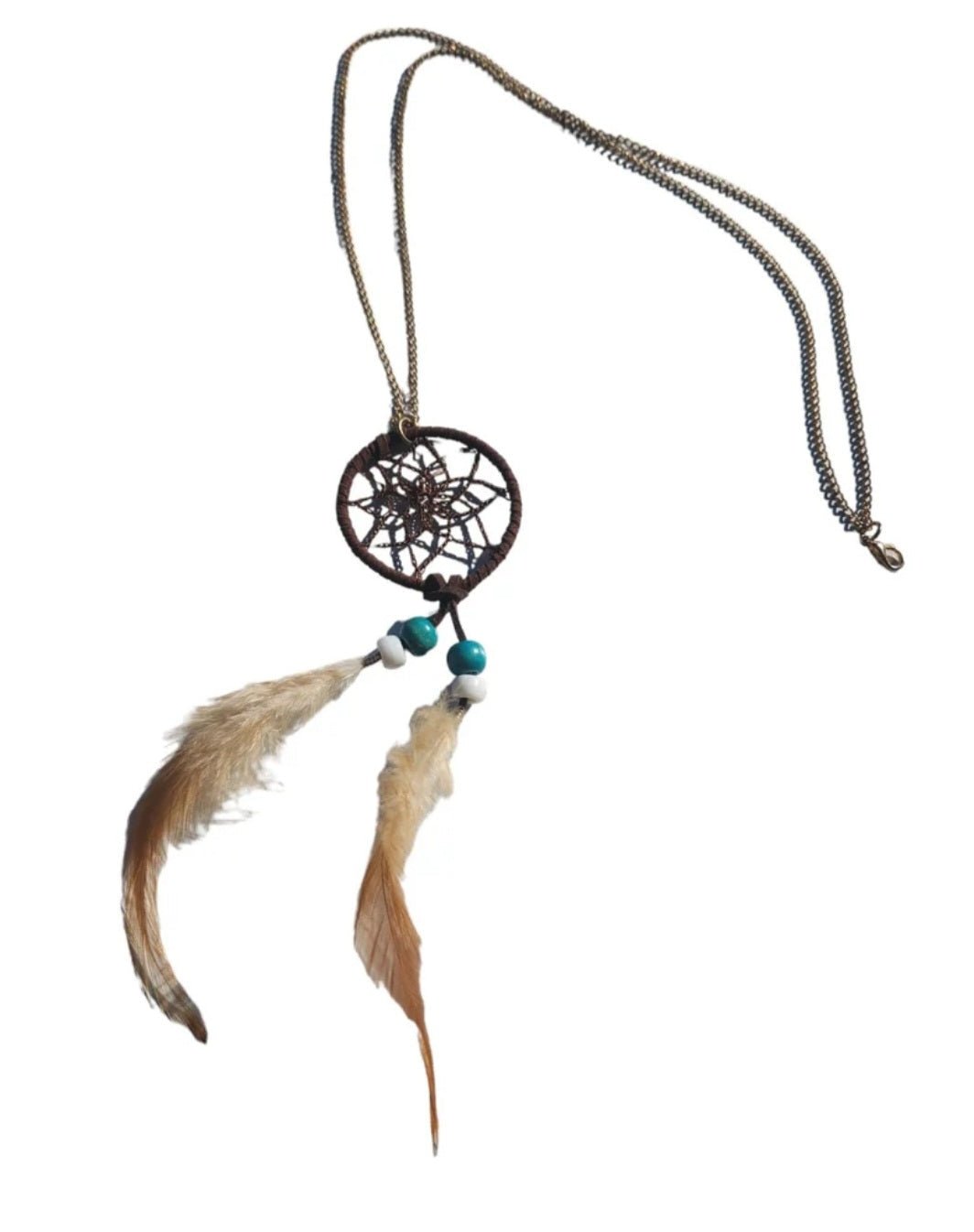 Dream Catcher with Feathers on chain - I Bought a Yard Sale