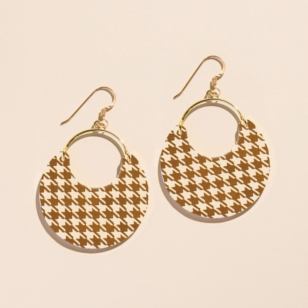 Ecru and Bronze Houndstooth Nina - I Bought a Yard Sale