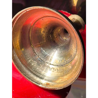 Vintage Etched Brass Goblet Chalice 🏺 Indian Bright-Cut Engraving INDIA Scratch Mark to Base