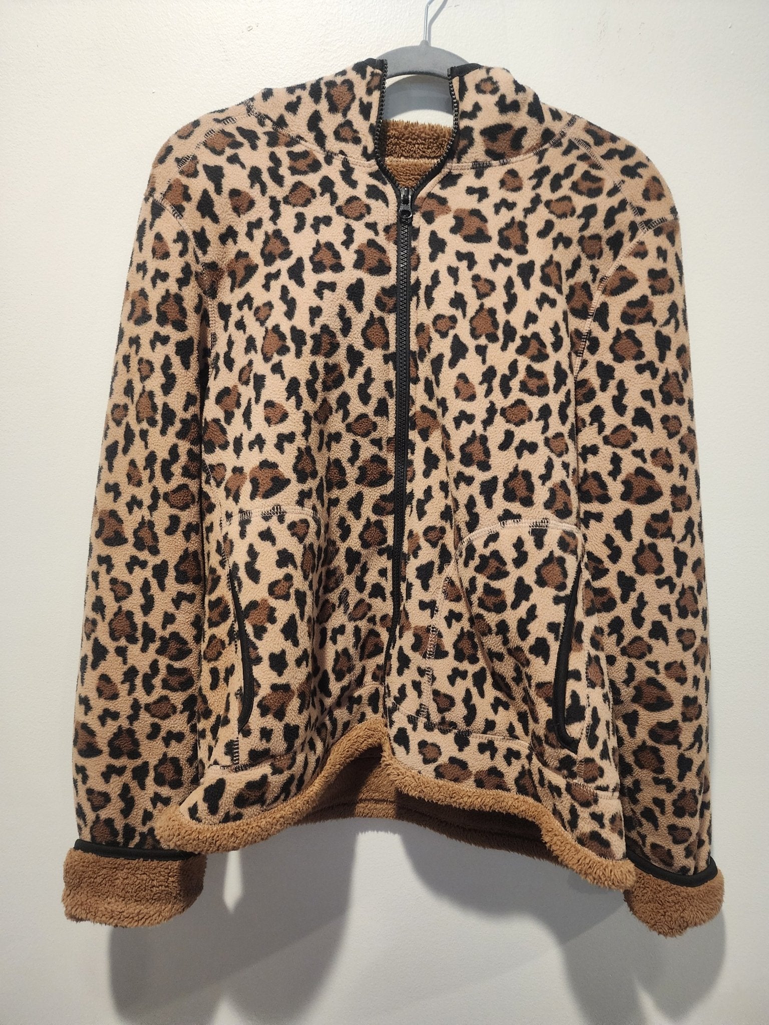 Faded Glory Leopard print Fleece Jacket M - I Bought a Yard Sale