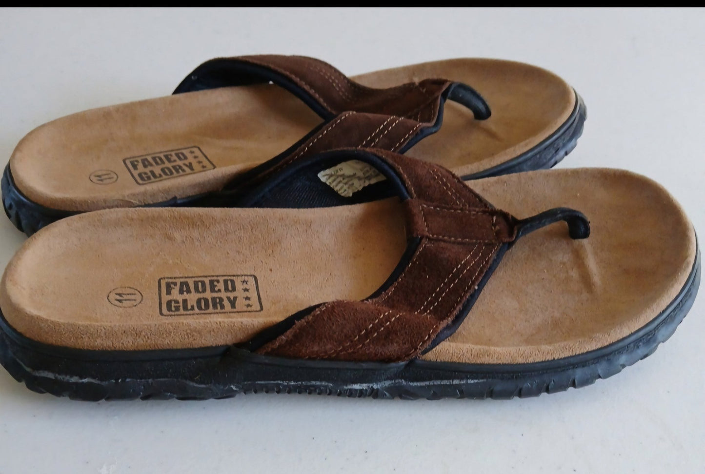 Faded Glory ~ Size 11 ~ Suede Upper ~ Men's Flip Flops Feb20_06:20 - I Bought a Yard Sale