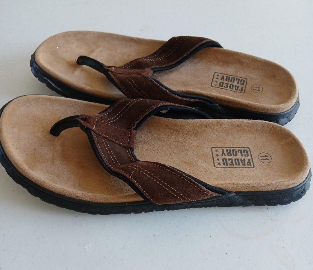 Faded Glory ~ Size 11 ~ Suede Upper ~ Men's Flip Flops Feb20_06:20 - I Bought a Yard Sale