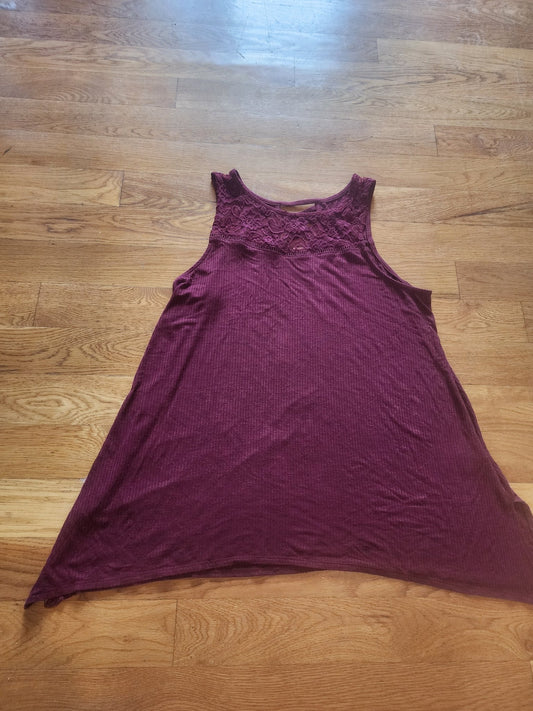 Faded Glory Women's XL 16 - 18 Sleeveless Stretch Tank Top with lace an top - I Bought a Yard Sale