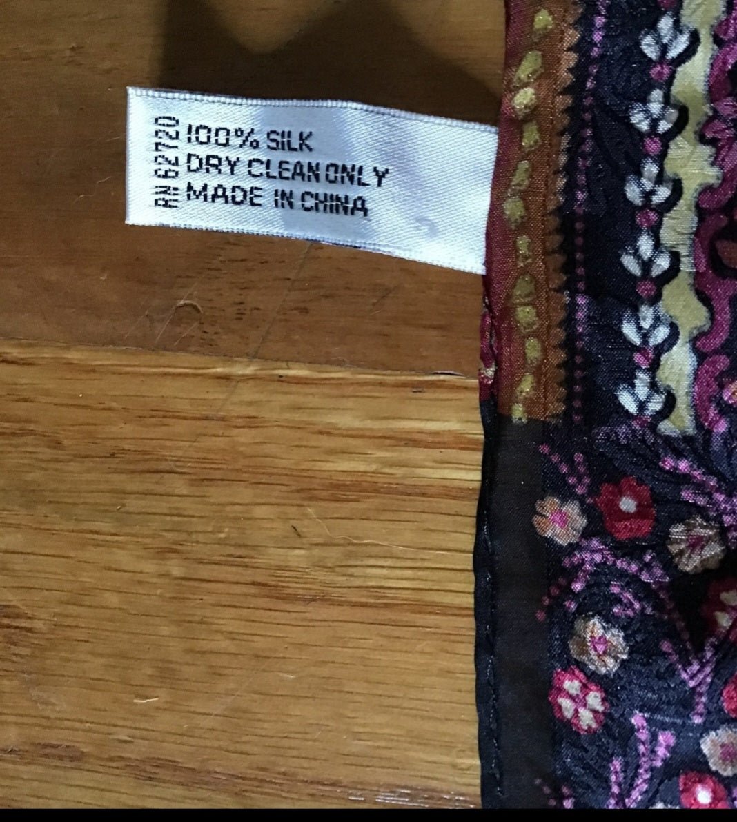 Fall silk scarf by Oscar de la Renta Floral & Leaves - I Bought a Yard Sale