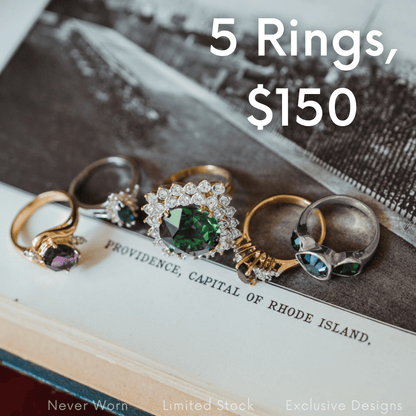 FIVE FOR ONE - Mix of 5 Vintage/Antique Rings for Women We Select Per Your Specifications Made in America - Bulk Pack by PVD Vintage Jewelry - I Bought a Yard Sale