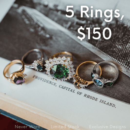 FIVE FOR ONE - Mix of 5 Vintage/Antique Rings for Women We Select Per Your Specifications Made in America - Bulk Pack by PVD Vintage Jewelry - I Bought a Yard Sale