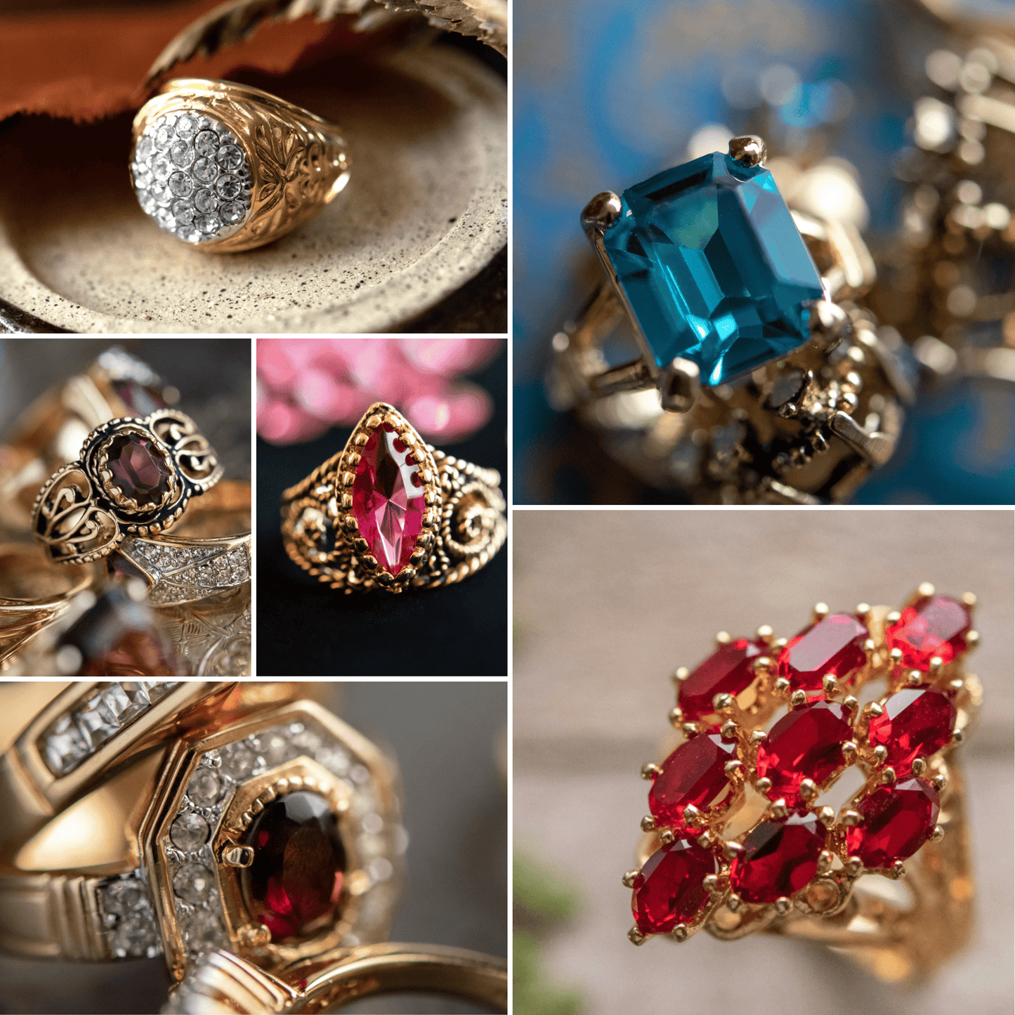 FIVE FOR ONE - Mix of 5 Vintage/Antique Rings for Women We Select Per Your Specifications Made in America - Bulk Pack by PVD Vintage Jewelry - I Bought a Yard Sale