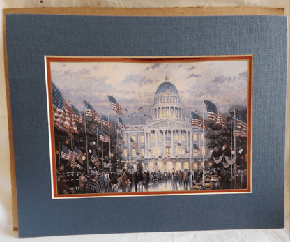 Flags Over the Capitol by Thomas Kinkade Matted Picture Washington DC - I Bought a Yard Sale