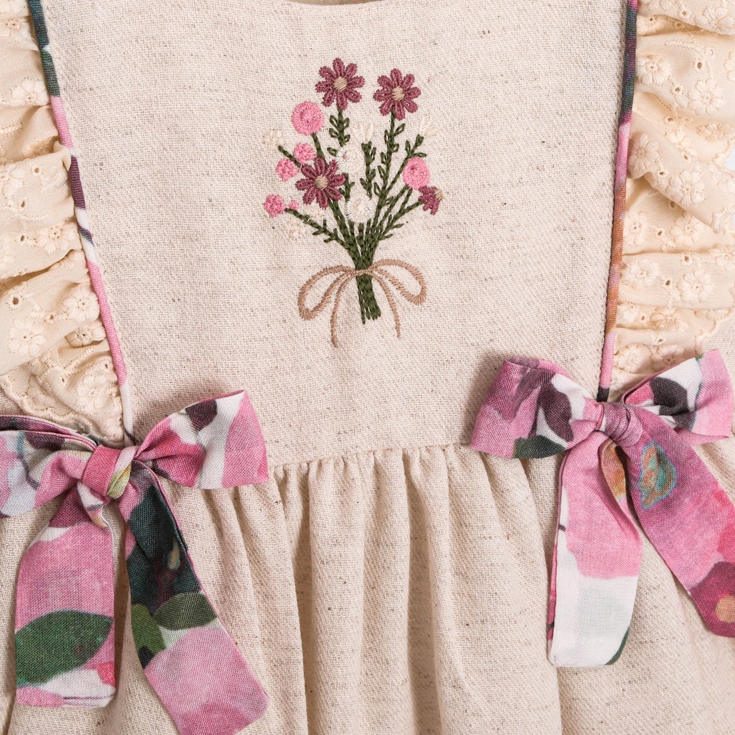 Floral Embroidered Linen Dress - I Bought a Yard Sale