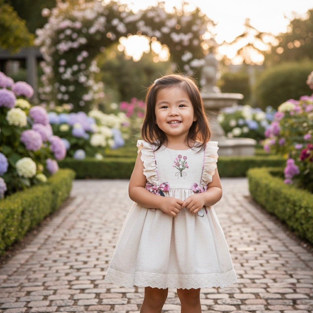 Floral Embroidered Linen Dress - I Bought a Yard Sale