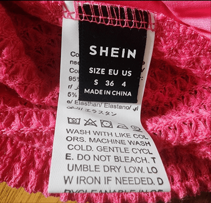 Frenchy Women Hot Pink Color crew Neck Sheer sleeves with pink pom poms size S - I Bought a Yard Sale