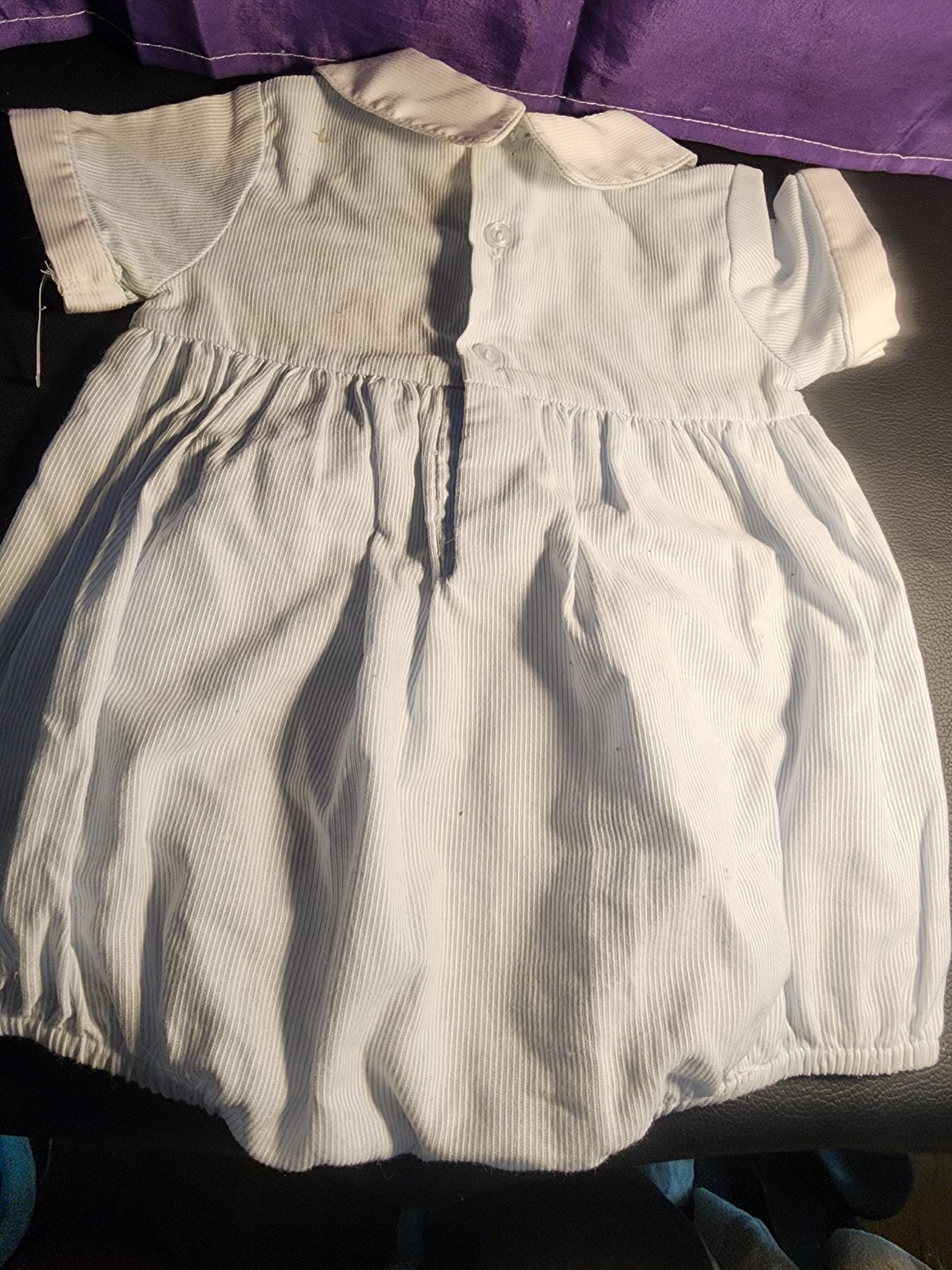 Friedknit Creations Smocked Baby Blue Beach ocean 3 Month Romper for boy - I Bought a Yard Sale