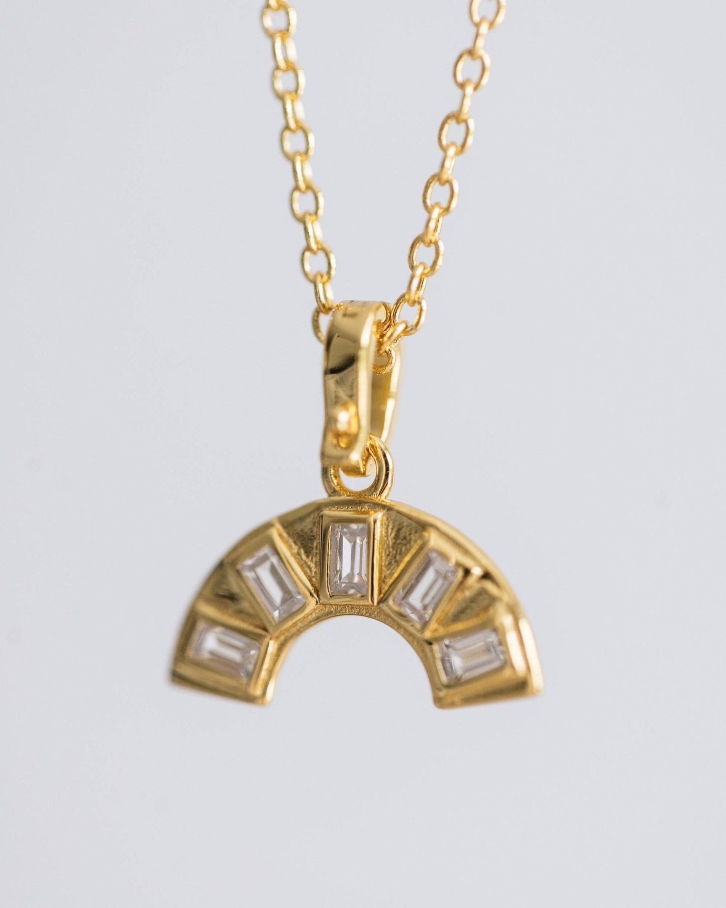 Gold Crystal Rainbow Necklace - I Bought a Yard Sale