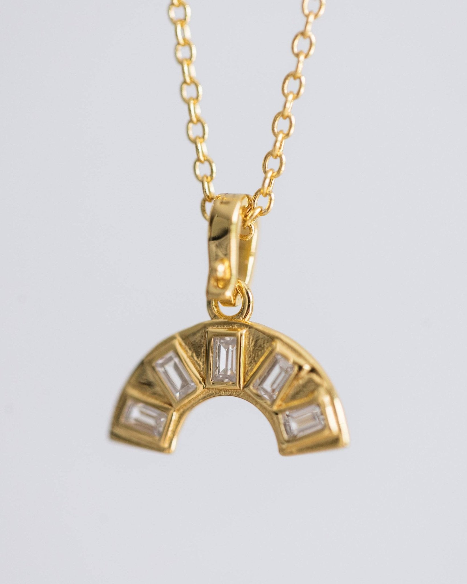 Gold Crystal Rainbow Necklace - I Bought a Yard Sale