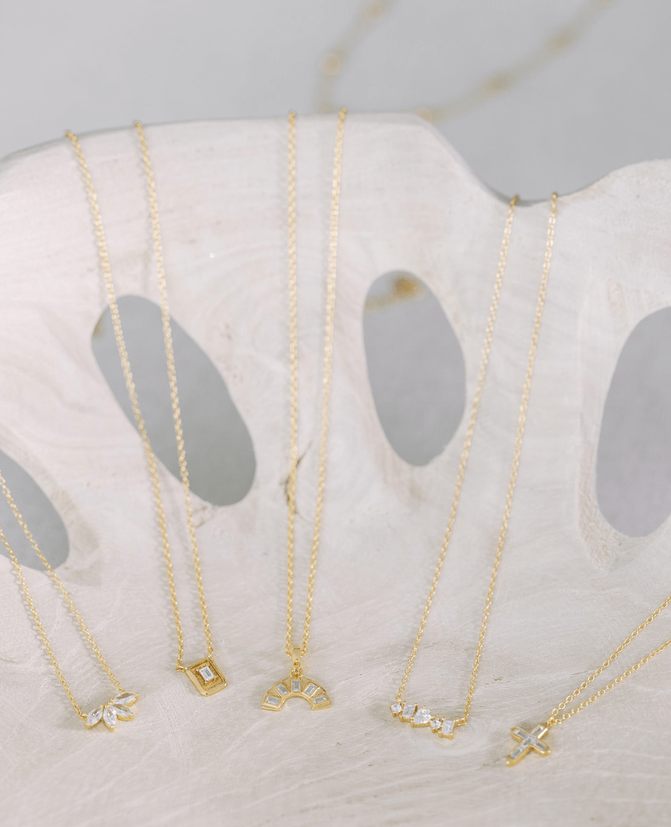 Gold Crystal Rainbow Necklace - I Bought a Yard Sale