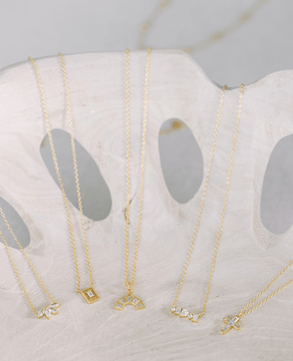 Gold Crystal Rainbow Necklace - I Bought a Yard Sale