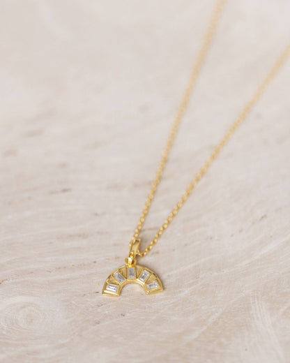 Gold Crystal Rainbow Necklace - I Bought a Yard Sale